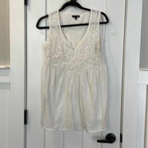 RXB Sleeveless White Top with crochet detail